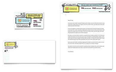 Elementary School Business Card & Letterhead Design Example