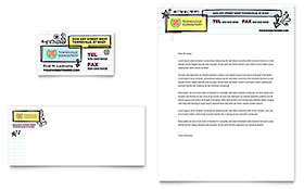 Elementary School Business Card & Letterhead Template Design