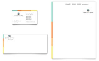 Charter School Business Card & Letterhead Template