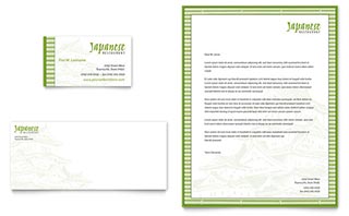 Japanese Restaurant Business Card & Letterhead Template