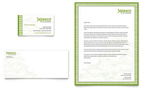 Japanese Restaurant Business Card & Letterhead Template Design