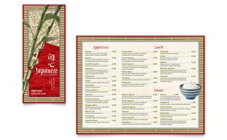 Japanese Restaurant Take-out Brochure Template