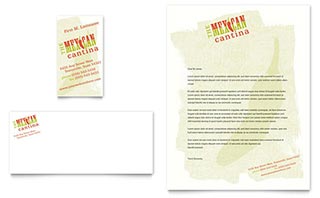 Mexican Restaurant Business Card & Letterhead Template