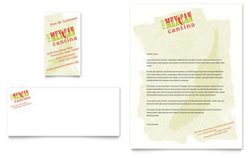 Mexican Restaurant Business Card & Letterhead Template Design