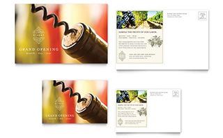 Vineyard & Winery Postcard Template