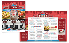 American Diner Restaurant Menu Design Template