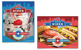 American Diner Restaurant Poster Template Design