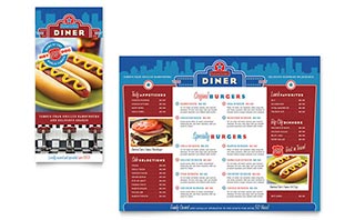 American Diner Restaurant Take-out Brochure Template