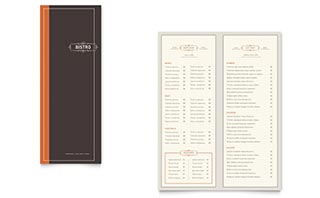 Bistro & Bar Take-out Brochure Template