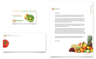 Nutritionist & Dietitian Business Card & Letterhead Template