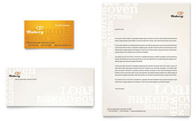 Artisan Bakery Business Card & Letterhead Template Design