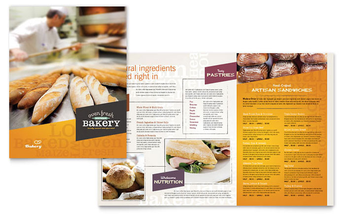 Artisan Bakery Menu Template Design - InDesign, Illustrator, Word, Publisher, Pages, QuarkXPress, CorelDraw