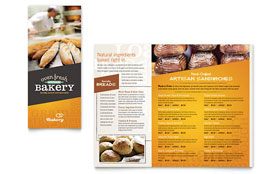 Artisan Bakery Take-out Brochure Template Design