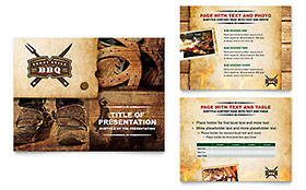 Steakhouse BBQ Restaurant PowerPoint Presentation Template Design