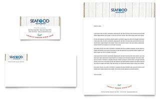 Seafood Restaurant Business Card & Letterhead Template