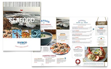 Seafood Restaurant Menu Design Example