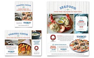 Seafood Restaurant Flyer & Ad Template