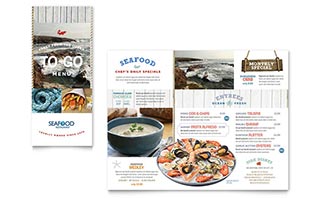 Seafood Restaurant Take-out Brochure Template