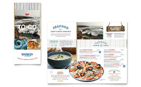 Seafood Restaurant Take-out Brochure Template Design