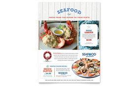 Seafood Restaurant Flyer Template Design