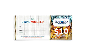 Seafood Restaurant Gift Certificate Template Design