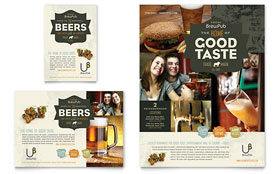 Brew Pub Food Advertisement Template - InDesign, Illustrator, Word, Publisher, Pages