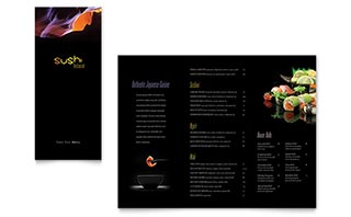 Sushi Restaurant Take-out Brochure Template