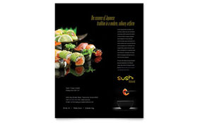 Sushi Restaurant Flyer Template Design