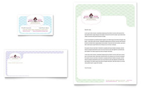 Bakery & Cupcake Shop Business Card & Letterhead Template Design