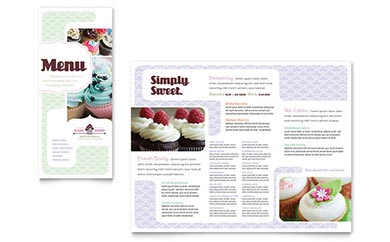 Bakery & Cupcake Shop Menu Design Example