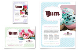 Bakery & Cupcake Shop Flyer & Ad Template Design