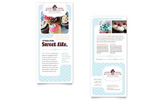 Bakery & Cupcake Shop Rack Card Template