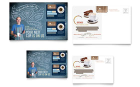 Coffee Shop Postcard Template Design