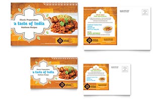 Indian Restaurant Postcard Template