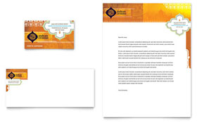 Indian Restaurant Business Card & Letterhead Template Design