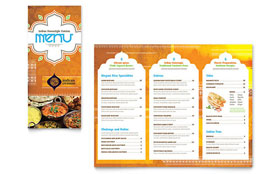 Indian Restaurant Take-out Brochure Template Design