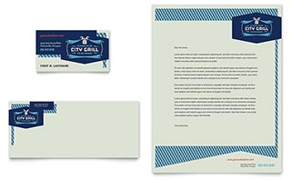 Fine Dining Restaurant Business Card & Letterhead Template