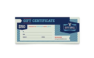 Fine Dining Restaurant Gift Certificate Template