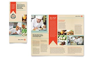 Culinary School Tri Fold Brochure Template