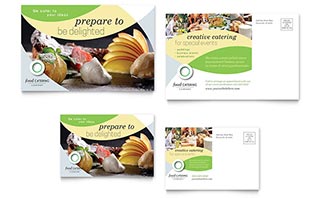 Food Catering Postcard Template