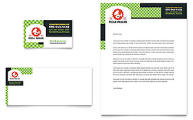 Pizza Parlor Business Card & Letterhead Template Design