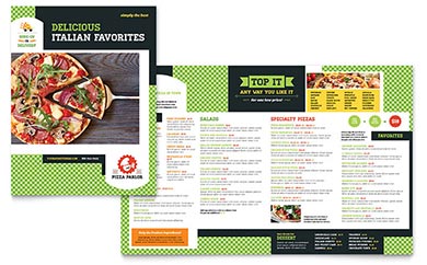 Pizza Parlor Menu Design Example