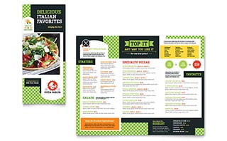 Pizza Parlor Take-out Brochure Template