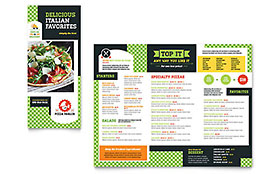 Pizza Parlor Take-out Brochure Template Design