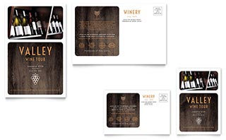 Winery Postcard Template