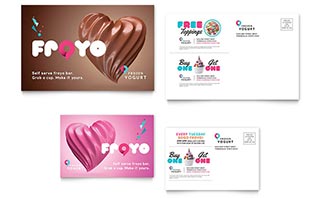 Frozen Yogurt Shop Postcard Template