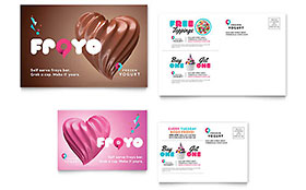 Frozen Yogurt Shop Postcard Template Design