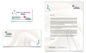 Frozen Yogurt Shop Business Card & Letterhead Template Design