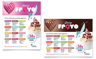 Frozen Yogurt Shop Poster Template