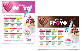 Frozen Yogurt Shop Poster Template Design